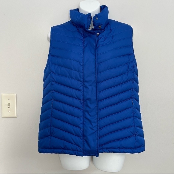 Talbots Womens Duck Down Vest Size M Quilted Puffer Blue - Picture 1 of 8